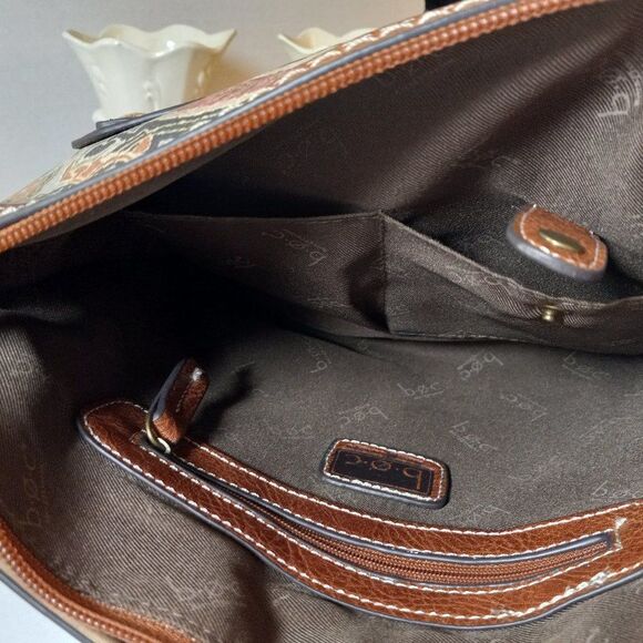 boc Born Concept Paisley Vinyl Crossbody Zipper Top bag Cottagecore Granny Chic - Picture 6 of 9